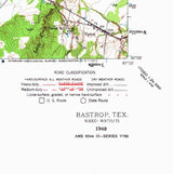 1948 Topo Map of Bastrop Texas