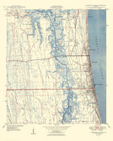 1949 Topo Map of Jacksonville Beach Florida