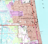 1992 Topo Map of Jacksonville Beach Florida