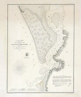 1854 Nautical Chart of Umquah River Oregon