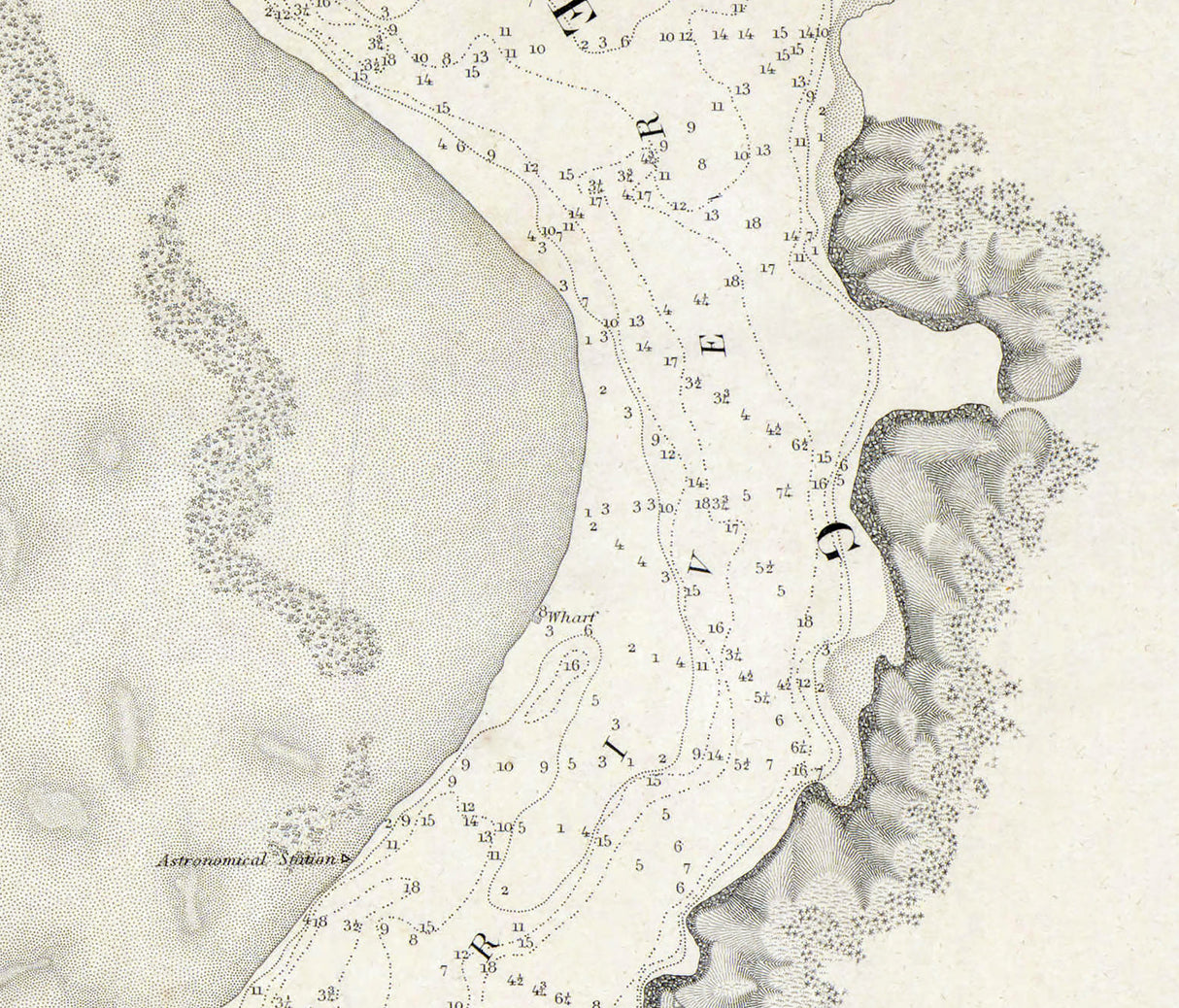 1854 Nautical Chart of Umquah River Oregon