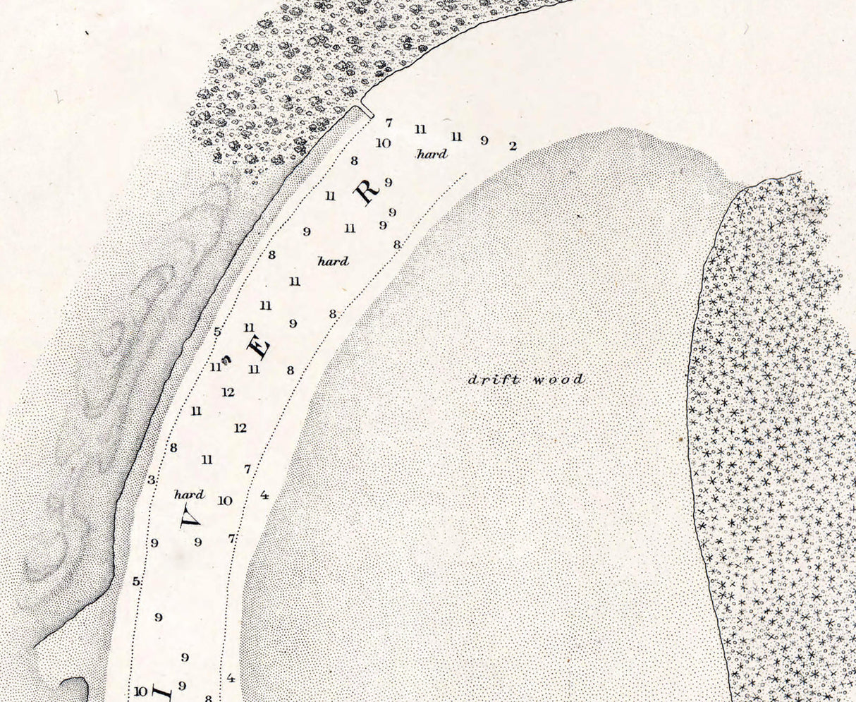 1861 Nautical Chart of Coquille River Oregon Entrance