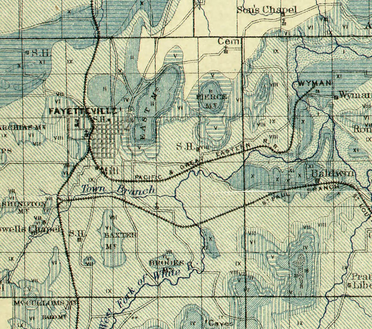 1888 Map of Washington County Arkansas