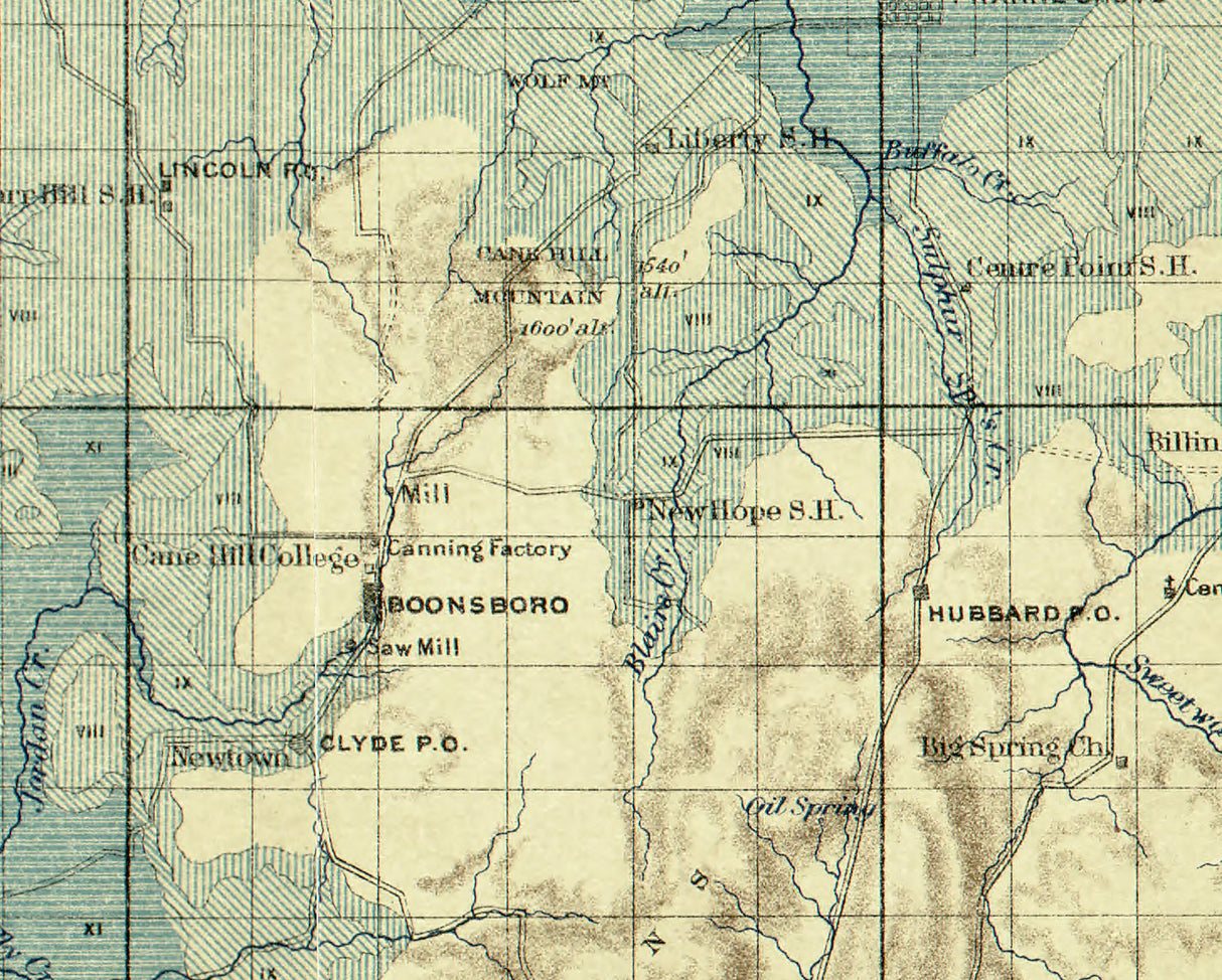 1888 Map of Washington County Arkansas