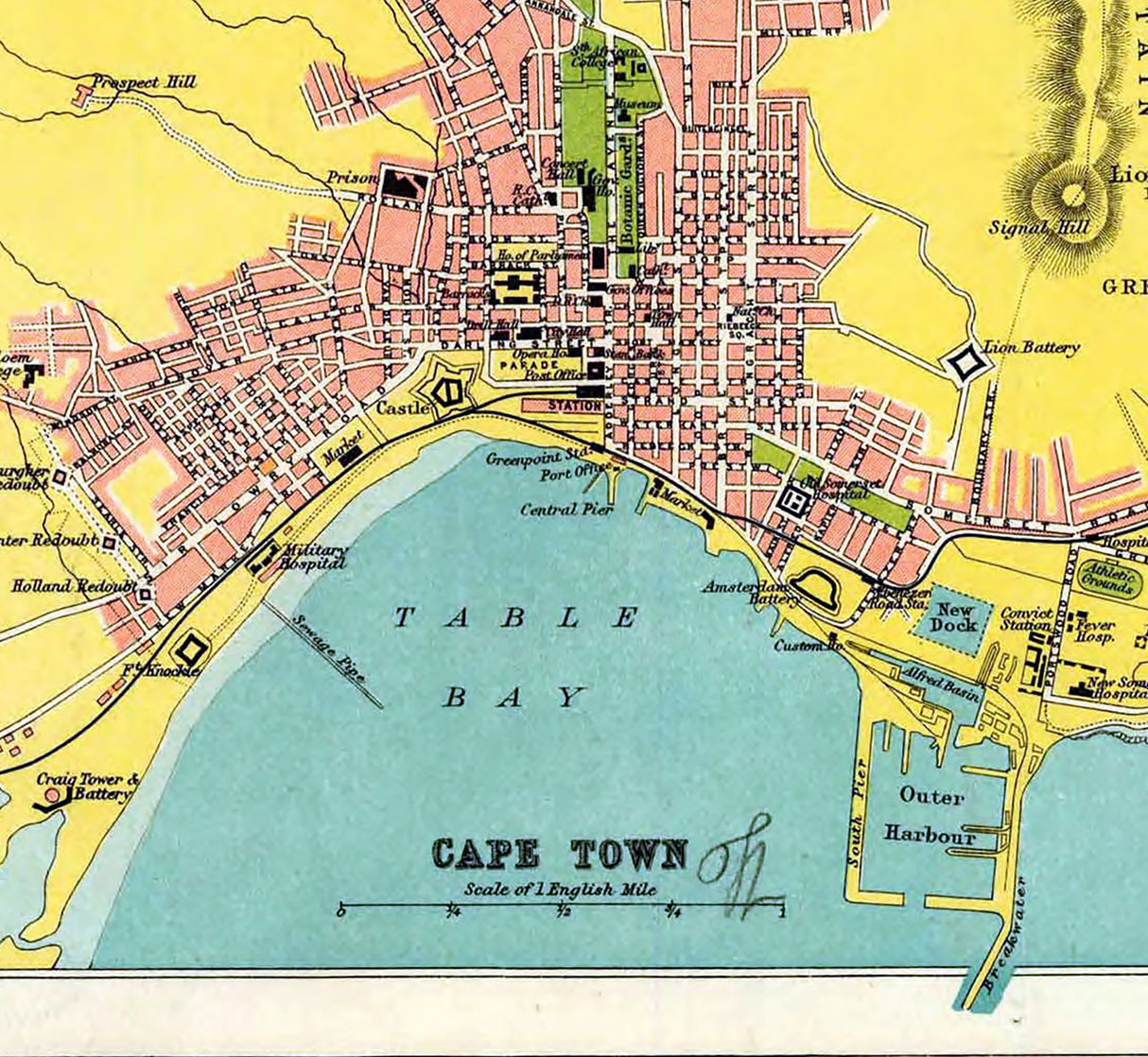 1910 Map of Central and South Africa