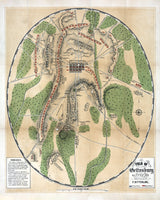 1863 Map of Gettysburg Pennsylvania Battlefield