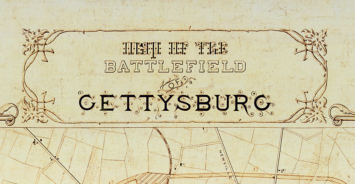 1894 Map of Gettysburg Pennsylvania Battlefield