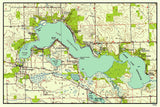 1950 Map of Tippecanoe Lake Indiana