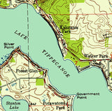 1950 Map of Tippecanoe Lake Indiana