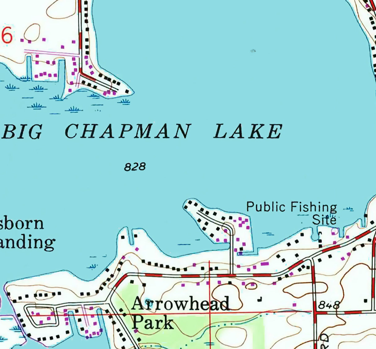 1992 Map of Big Chapman Lake Indiana