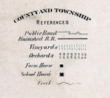 1874 Map of Ottawa County Ohio Lake Erie Islands