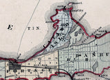1874 Map of Ottawa County Ohio Lake Erie Islands