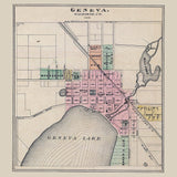 1878 Map of Geneva Walworth County Wisconsin