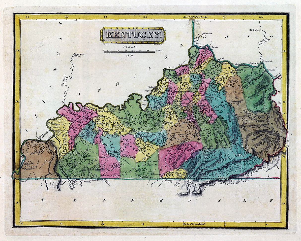 1816 Map of Kentucky