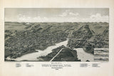 1855 Panoramic Map of Whitewater Walworth County Wisconsin