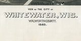 1855 Panoramic Map of Whitewater Walworth County Wisconsin
