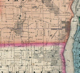 1859 Map of Scott County Iowa and Rock Island County Illinois