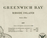 1867 Nautical Chart of Greenwich Bay Rhode Island