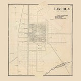 1868 Map of Lincoln Cedar Creek Sussex County Delaware