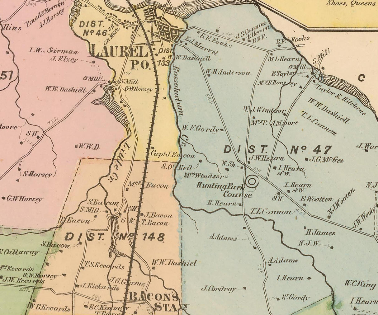 1868 Map of Little Creek Sussex County Delaware