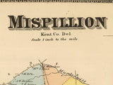 1868 Map of Mispillion Kent County Delaware