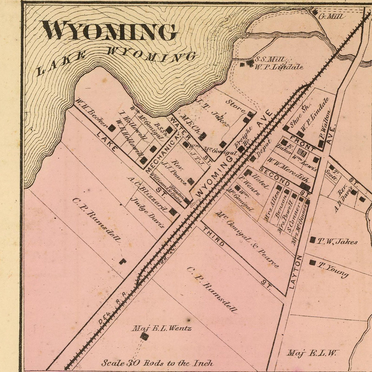 1868 Map of Murderkill Kent County Delaware