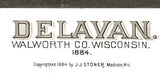 1884 Panoramic Map of Delavan Walworth County Wisconsin Delavan Lake