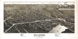 1884 Panoramic Map of Delavan Walworth County Wisconsin Delavan Lake