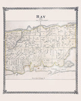 1874 Map of Bay Township Ottawa County Ohio