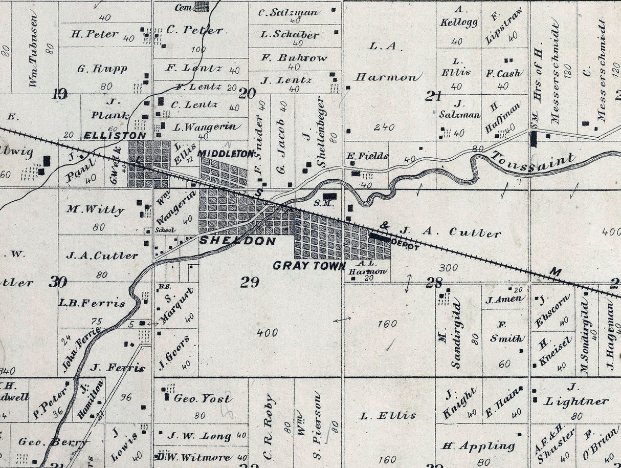 1874 Map of Benton Township Ottawa County Ohio