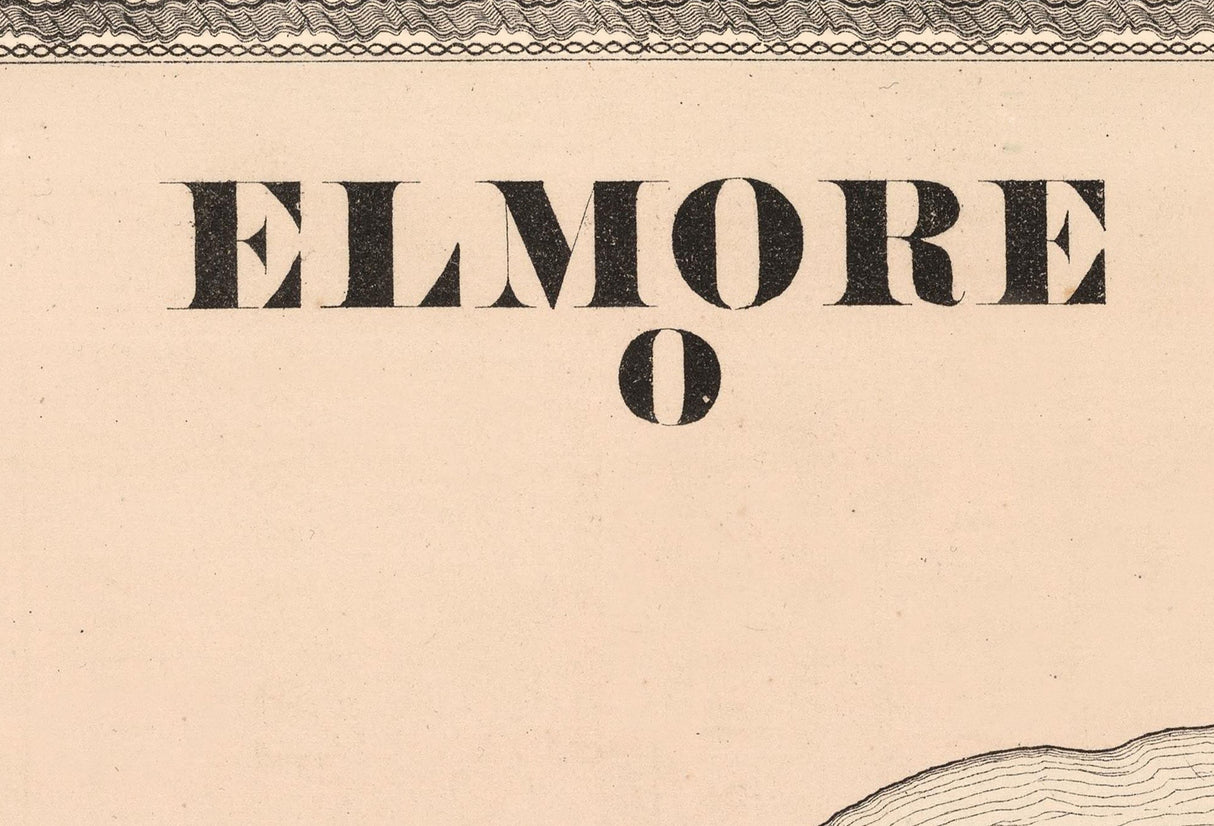 1874 Map of Elmore Ottawa County Ohio