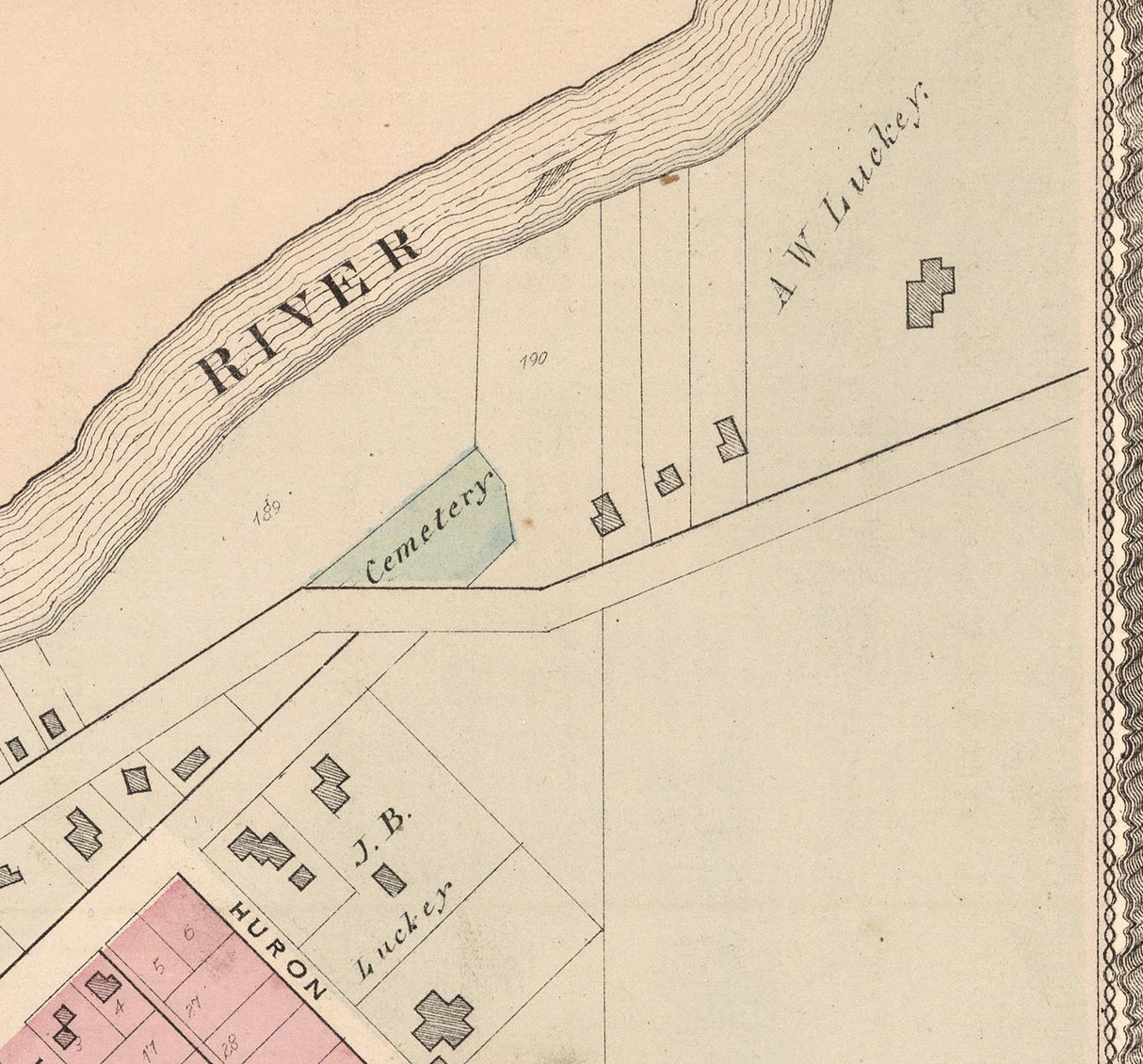 1874 Map of Elmore Ottawa County Ohio