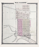1874 Map of Oak Harbor Ottawa County Ohio