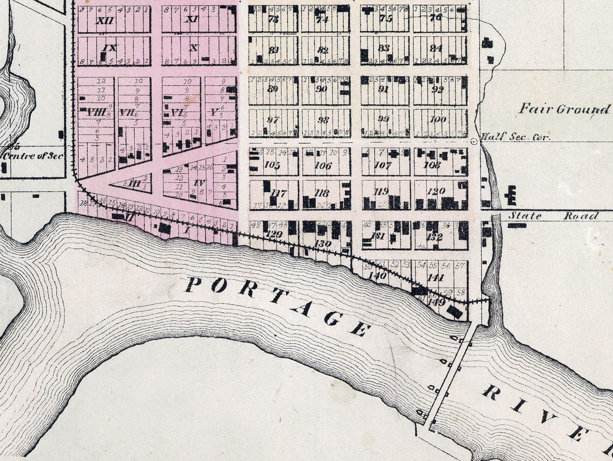 1874 Map of Oak Harbor Ottawa County Ohio