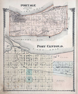 1874 Map of Portage Township Ottawa County Ohio Port Clinton