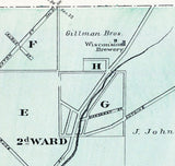 1878 Town Map of Mineral Point Iowa County Wisconsin