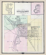 1878 Town Map of Stevens Point Portage County Wisconsin