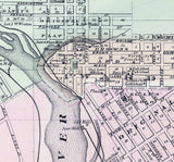 1878 Town Map of Stevens Point Portage County Wisconsin
