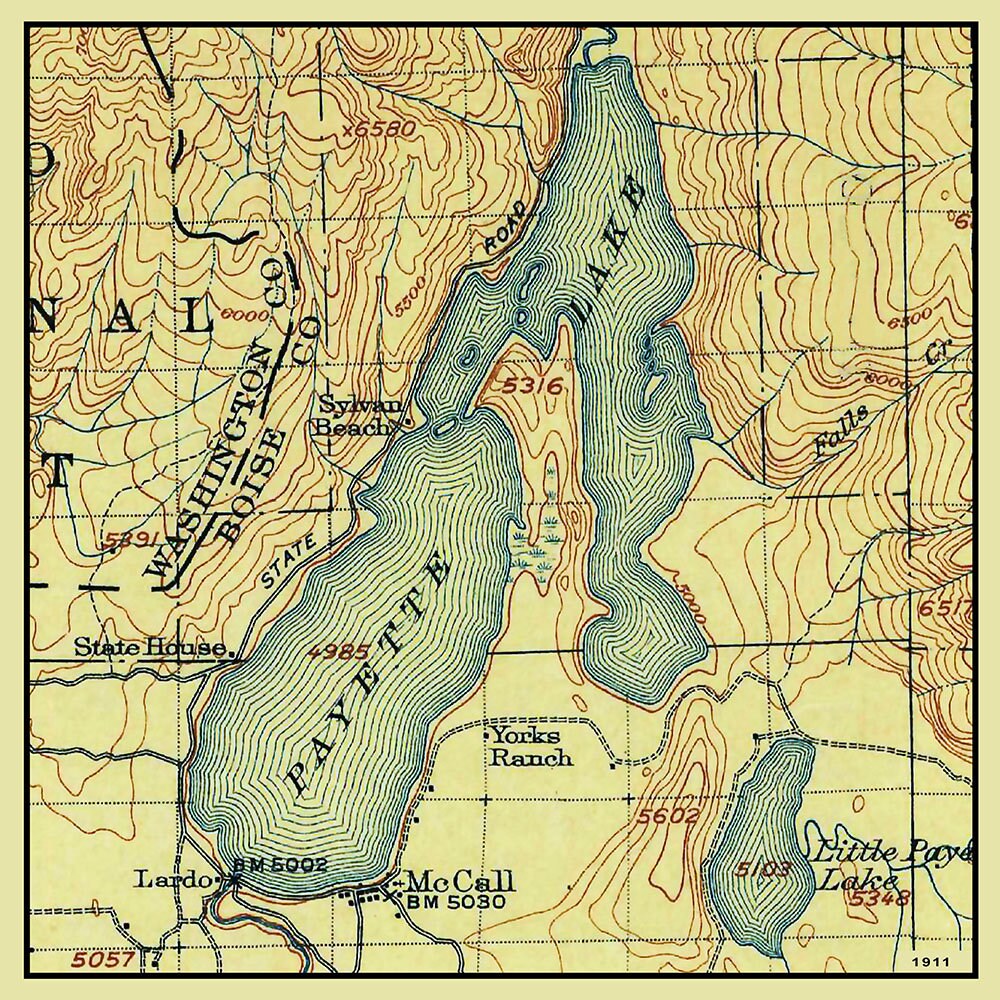 1911 Map of Payette Lake Idaho