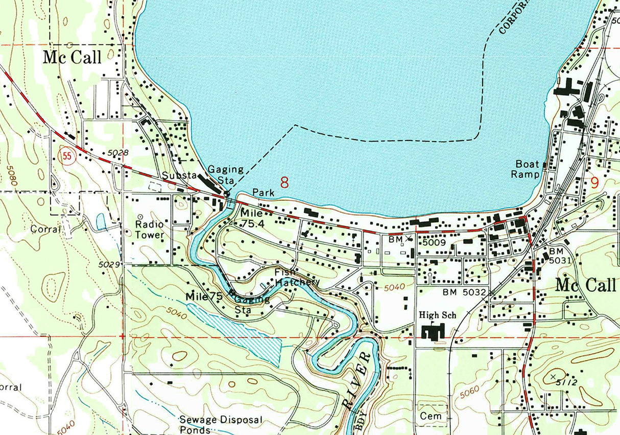 1985 Map of Payette Lake Idaho