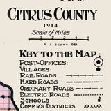 1914 Map of Citrus County Florida