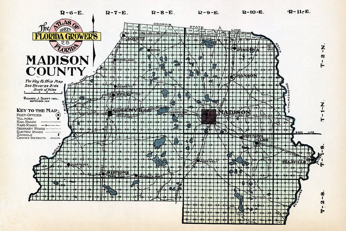 1914 Map of Madison County Florida