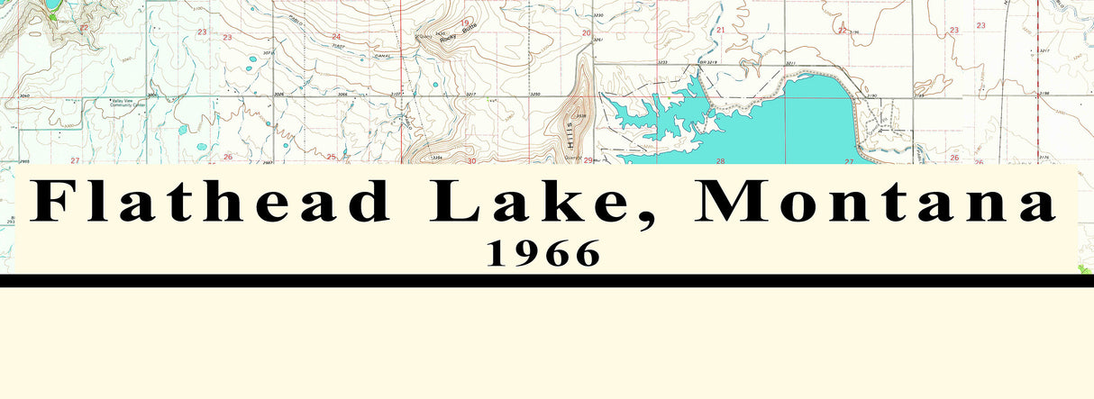 1966 Map of Flathead Lake Montana