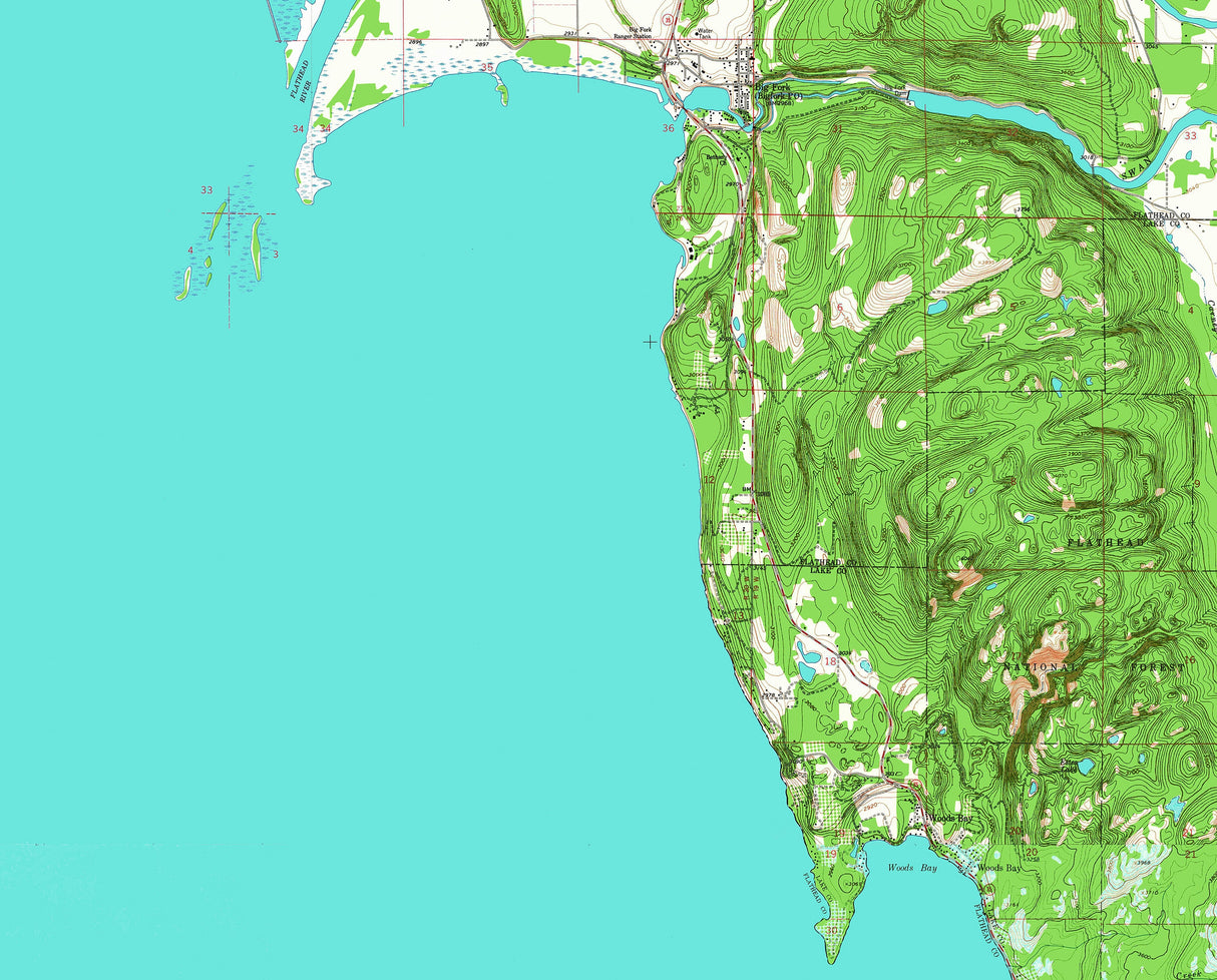 1966 Map of Flathead Lake Montana