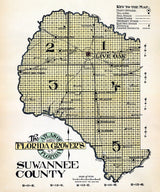 1914 Map of Suwannee County Florida Live Oak