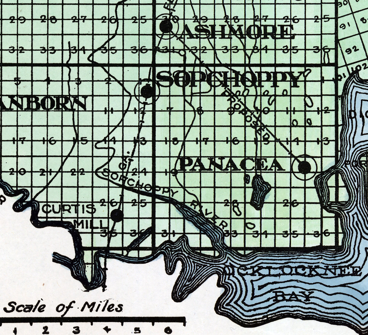 1914 Map of Wakulla County Florida Crawfordville