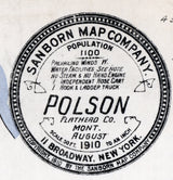 1910 Town Map of Polson Montana