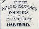 1873 Map of Baltimore and Harford County Maryland