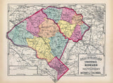 1873 Map of Howard and Montgomery County Maryland District of Columbia