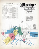 1892 Town Map of Whitewater Walworth County Wisconsin